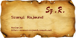 Szanyi Rajmund névjegykártya